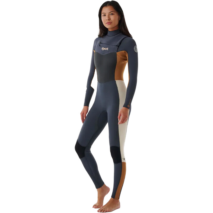 2024 Rip Curl Mujer Dawn Patrol 3/2mm Chest Zip Neopreno 14VWFS - Light Brown